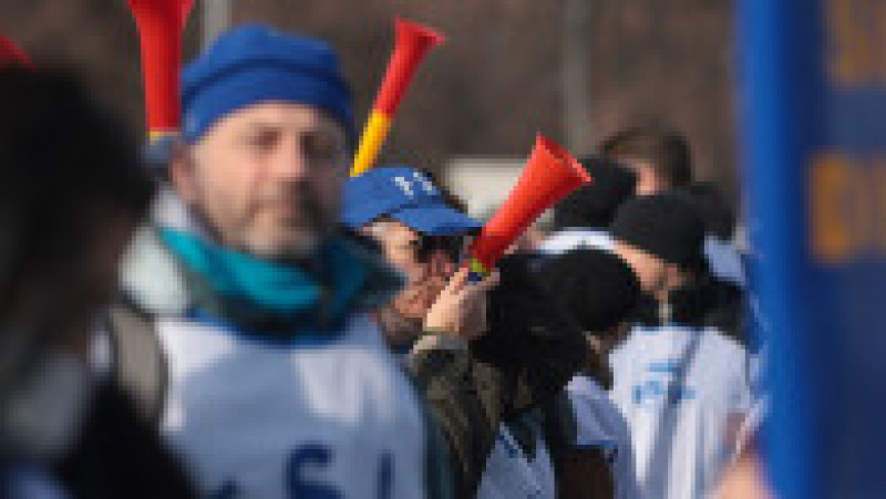 Acţiune de protest organizată de profesori în fața sediului Guvernului. Sursa foto: Inquam Photos / George Călin | Poza 4 din 8