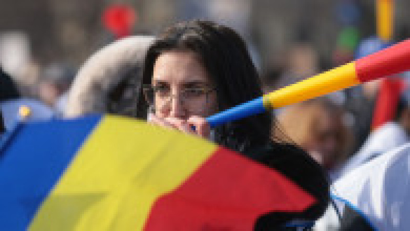 Acţiune de protest organizată de profesori în fața sediului Guvernului. Sursa foto: Inquam Photos / George Călin | Poza 6 din 8