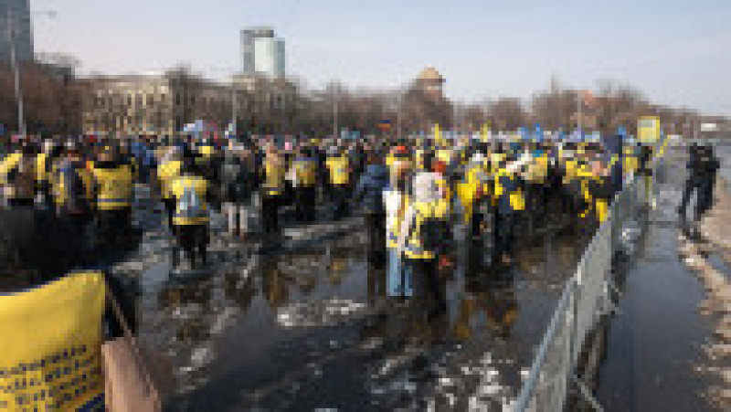 Acţiune de protest organizată de profesori în fața sediului Guvernului. Sursa foto: Inquam Photos / George Călin | Poza 7 din 8