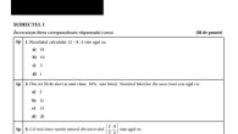 Simulare matematică, subiecte, pagina 1 | Poza 1 din 8