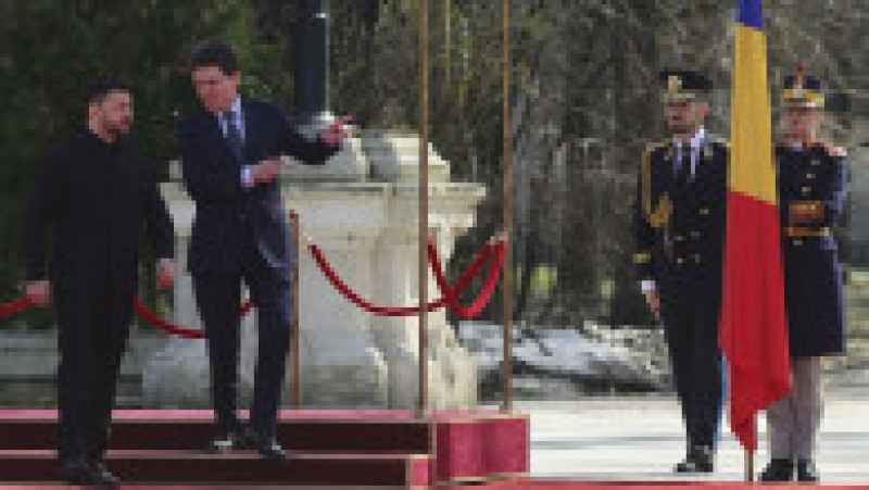 Primirea Președintelui Ucrainei, Volodimir Zelenski, la Palatul Cotroceni, de către președintele Nicușor Dan, cu ocazia vizitei oficiale în România, în București, 12 martie 2026. Foto: Inquam Photos / Octav Ganea | Poza 11 din 22