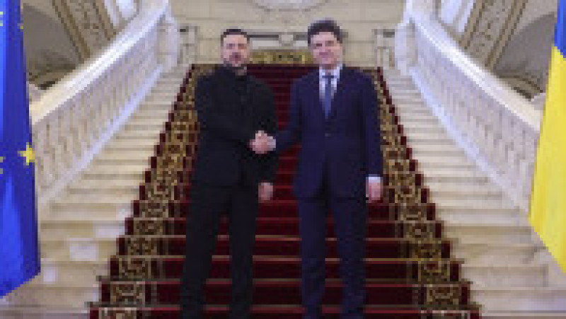 Primirea Președintelui Ucrainei, Volodimir Zelenski, la Palatul Cotroceni, de către președintele Nicușor Dan, cu ocazia vizitei oficiale în România, în București, 12 martie 2026. Foto: Inquam Photos / Octav Ganea | Poza 22 din 22