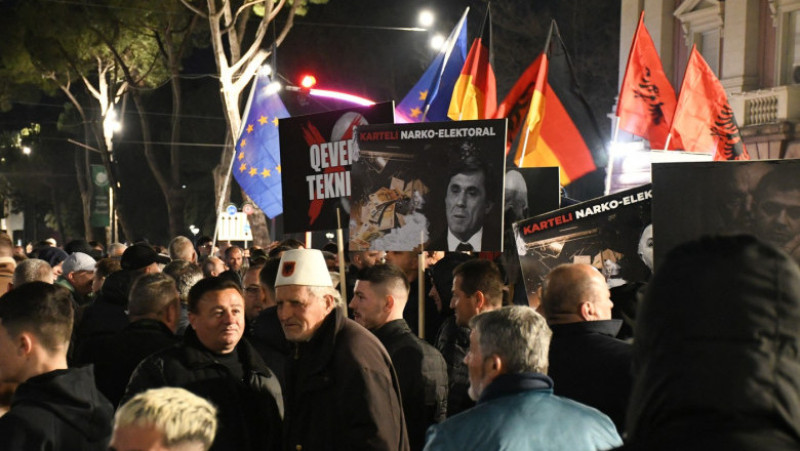 Proteste în Tirana. Foto: Profimedia Images 