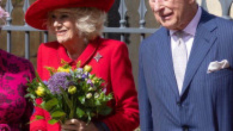 Regele Charles al III-lea și Regina Camilla, la slujba de Paște de la Castelul Windsor. Sursa: Profimedia | Poza 1 din 8