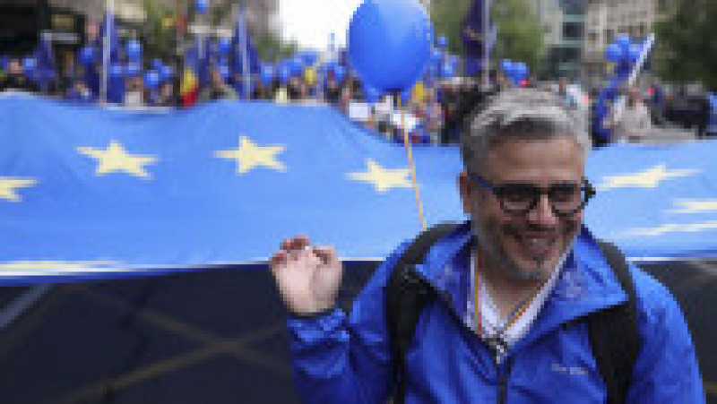  Evenimentul "Un singur drum: EUROPA!", organizat de Asociatia Mediu - Educatie - Activism, eveniment dedicat Zilei Europei, in Bucuresti, Piata Universitatii, sambata, 9 mai 2026. Foto: Inquam Photos / Octav Ganea | Poza 1 din 7