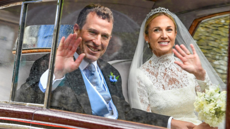 Peter Phillips, fiul prinţesei Anne şi nepotul regelui Charles al III-lea, s-a căsătorit cu Harriet Sperling în Gloucestershire. Foto: Profimedia