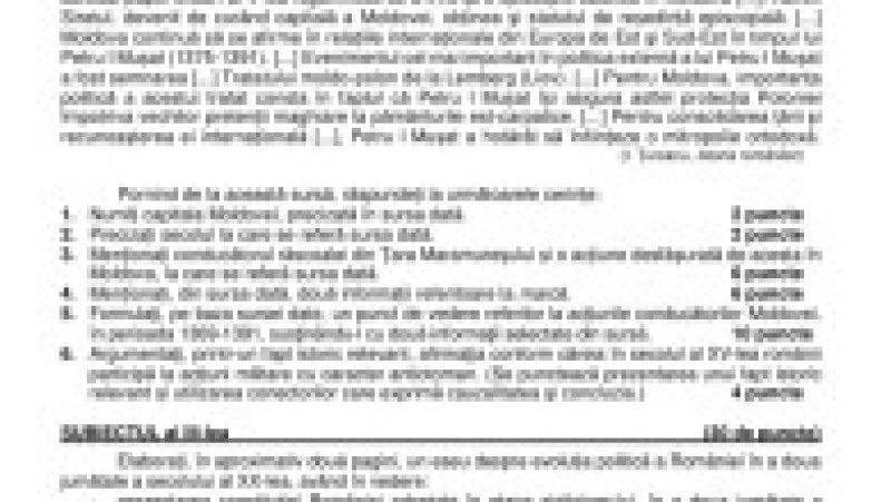 Subiecte istorie, pag 2 | Poza 2 din 2