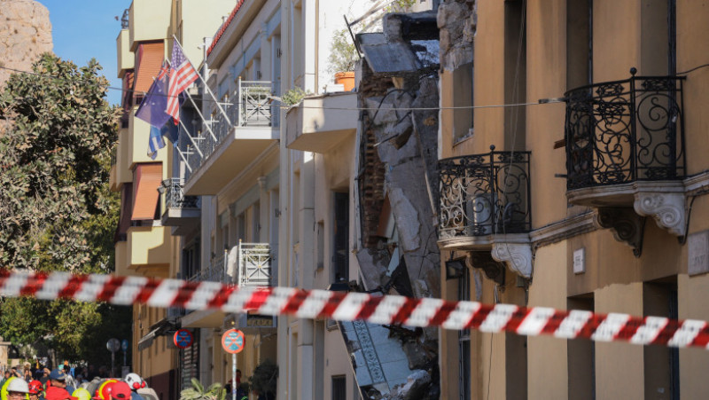 Explozie în Plaka, centrul turistic al Atenei, vineri, 25 septembrie 2026. Foto: Profimedia