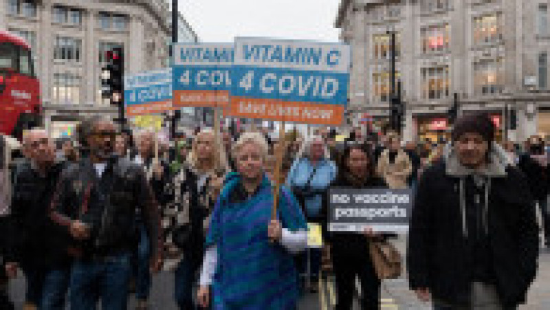 Demonstrații ale antivacciniștilor la Londra Foto: Profimedia Images | Poza 12 din 13