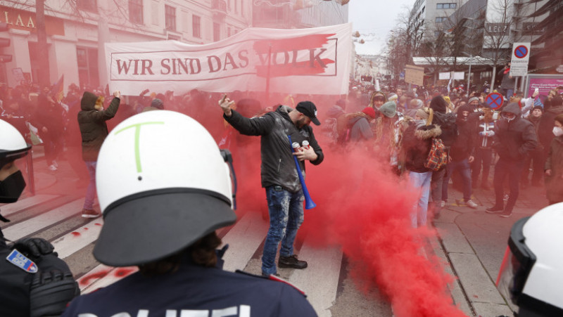Proteste împotriva măsurilor anti-COVID-19 în Viena Foto: Profimedia Images