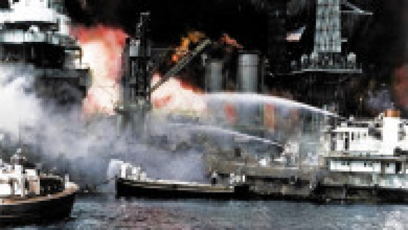 Atacul de la Pearl Harbour, 7 decembrie 1941. Imagine retușată de Royston Leonard. Sursa foto: Royston Leonard / mediadrumimages.com / Profimedia Images | Poza 23 din 28