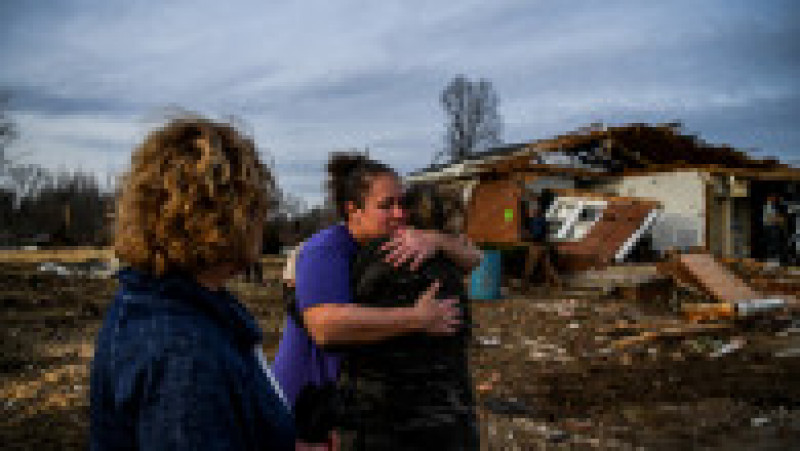 Imagine din orașul Dawson Spring (Kentucky), distrus în proporție de 75% de tornade. Sursa foto: Profimedia Images | Poza 21 din 24
