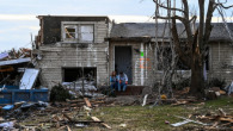 Imagine din orașul Dawson Spring (Kentucky), distrus în proporție de 75% de tornade. Sursa foto: Profimedia Images | Poza 17 din 24