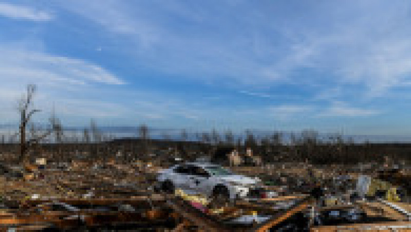 Imagine din orașul Dawson Spring (Kentucky), distrus în proporție de 75% de tornade. Sursa foto: Profimedia Images | Poza 13 din 24