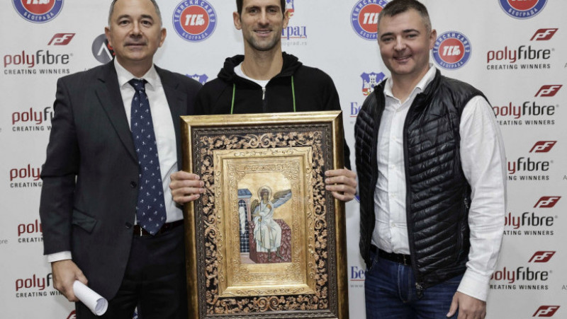 Novak Djokovic la festivitatea de premiere de pe 17 decembrie 2021. Foto: Facebook / Teniski savez Srbije