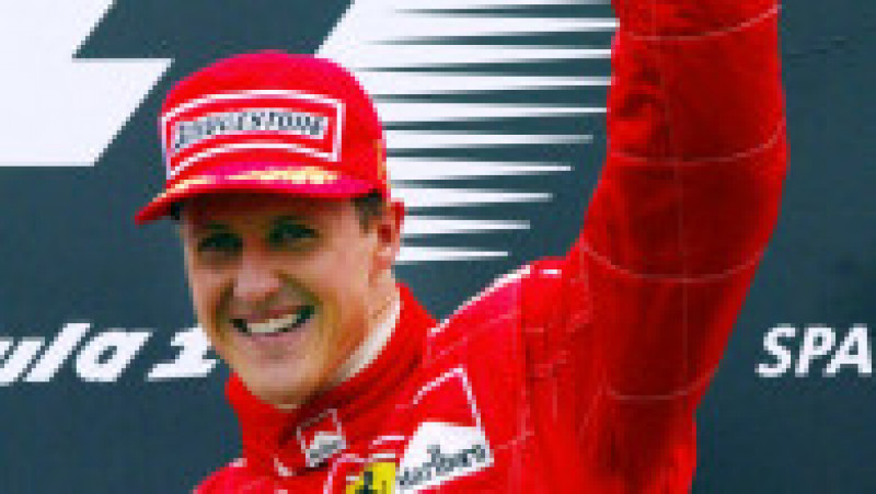 Michael Schumacher după ce a câștigat Marele Premiu al Belgiei, în 2002. Sursa foto: PIERRE VERDY / Profimedia Images | Poza 7 din 14