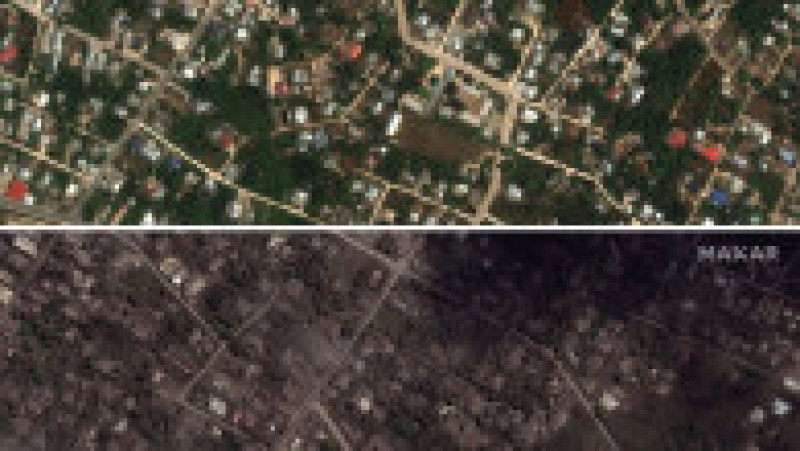 Imaginile satelitare arată zonele rezidențiale din Tonga cum arătau înainte și după erupția vulcanului. Foto: Profimedia Images | Poza 15 din 29