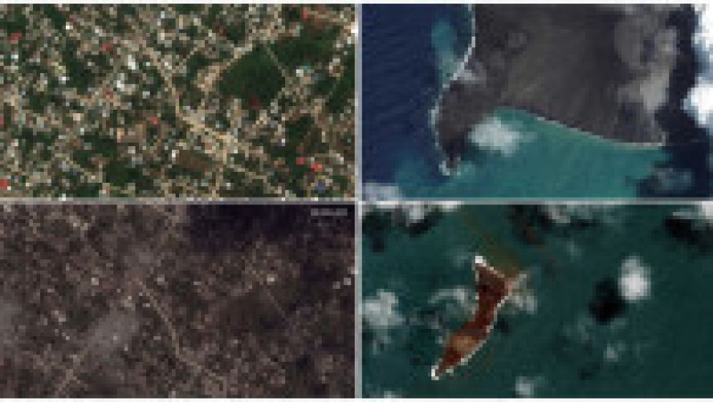 Imaginile din satelit arată pagubele și urmările erupției vulcanului din Tonga și tsunamiului care a urmat. Foto: Profimedia Images | Poza 16 din 23