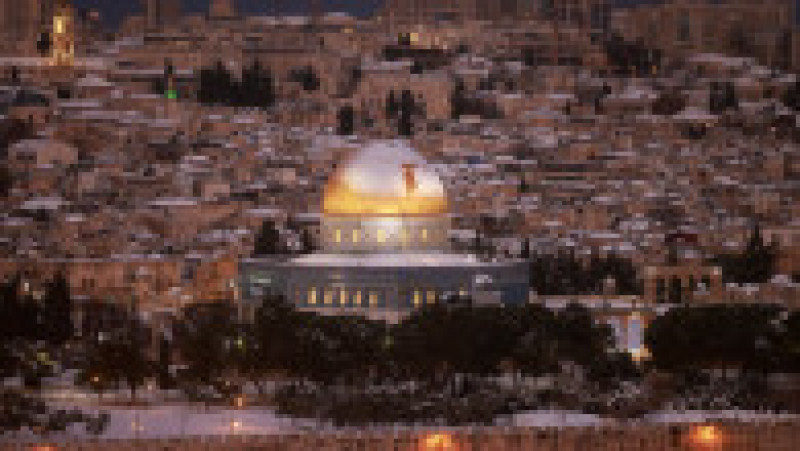 Israelul a avut parte, miercuri seară, de o furtună de zăpadă, fenomen rar în regiune. Foto: Profimedia | Poza 1 din 12