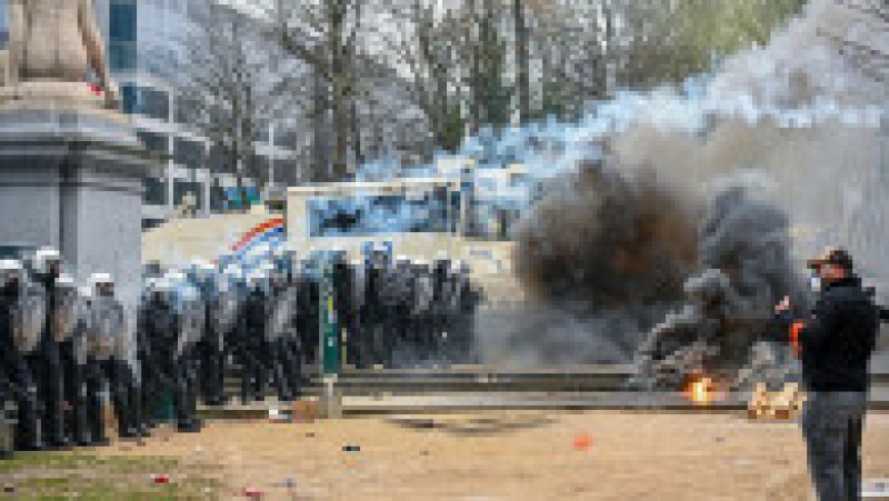 Proteste violente anti-restricții la Bruxelles Foto: Profimedia Images | Poza 19 din 27
