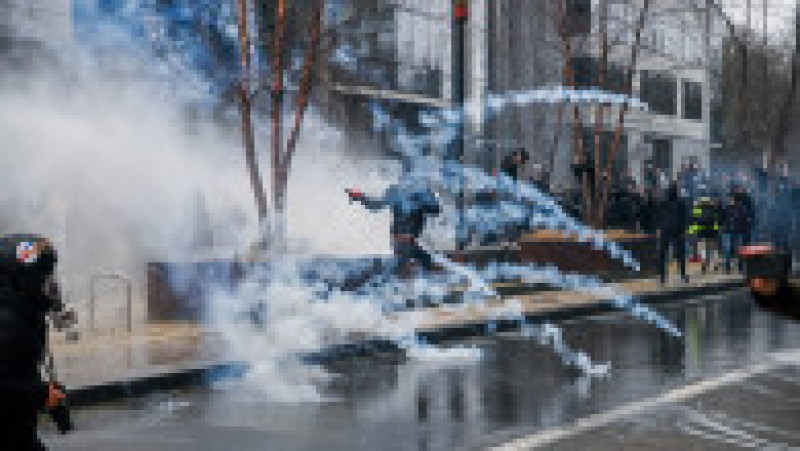 Proteste violente anti-restricții la Bruxelles Foto: Profimedia Images | Poza 15 din 27