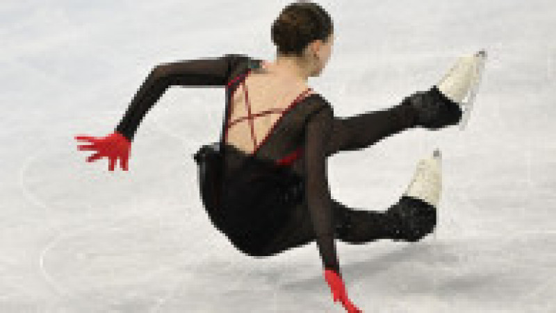 Kamila Valieva a căzut şi s-a dezechilibrat de mai multe ori în timpul exercițiului Foto: Profimedia Images | Poza 15 din 21