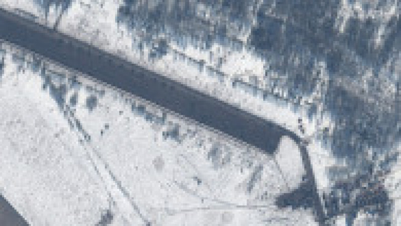 Imagine din satelit cu elicoptere de atac desfășurate pe aerodromul Ziabrovka, în apropiere de Gomel, Belarus - 15.02.2022. Foto: Profimedia Images | Poza 16 din 22