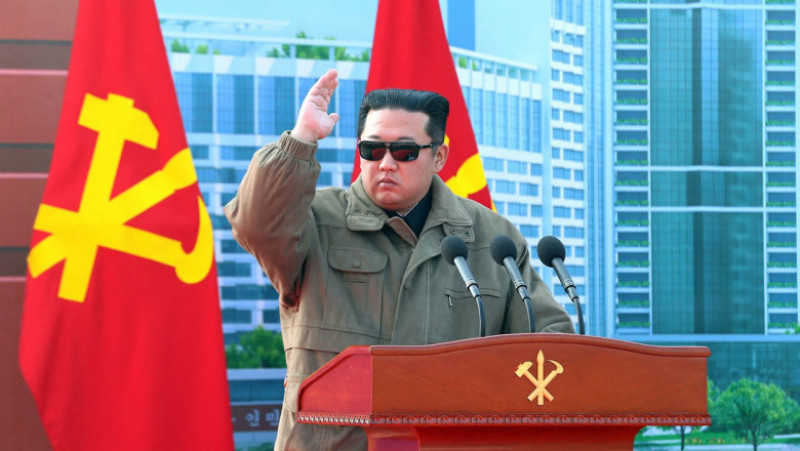 Kim Jong-un a ținut un discurs la inaugurarea șantierului pentru un proiect imobiliar mamut Foto: Profimedia Images