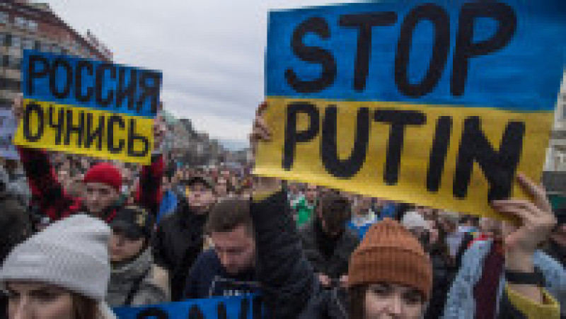 Mii de cetățeni din toată Europa au protestat față de invazia Rusiei în Ucraina. Sursa foto: Profimedia Images | Poza 18 din 18