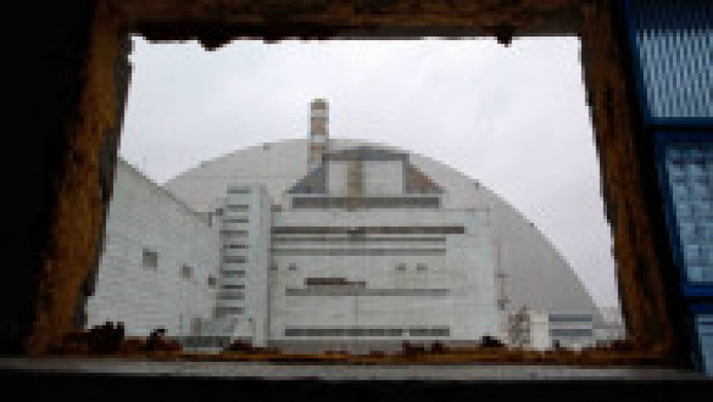 Exteriorul unei clădiri administrative de la Cernobîl. Sursa foto: Profimedia Images | Poza 12 din 14