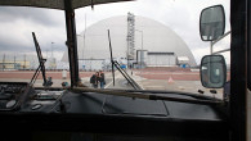 Imagine din 15 aprilie 2021. Domul protector construit peste sarcofagul care acoperă reactorul 4 al centralei nucleare de la Cernobîl. Sursa foto: Profimedia Images | Poza 9 din 14