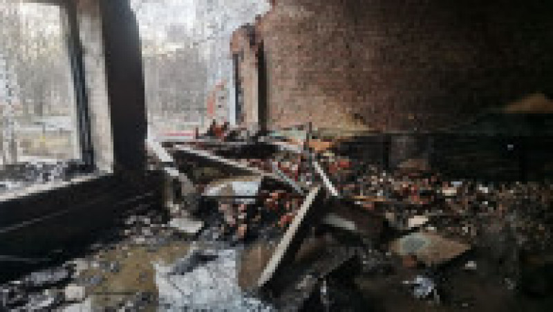 O grădiniță din Cernihiv a fost distrusă într-un bombardament efectuat sâmbătă dimineața de armata rusă. Foto: Ucraina 24/7 | Poza 1 din 6