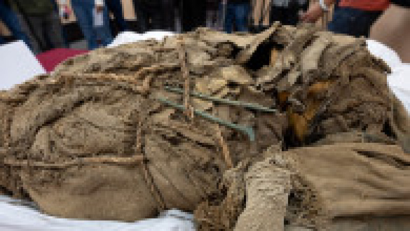 Rămăşiţele au fost descoperite în exteriorul unui mormânt subteran, unde echipa de la Universitatea San Marcos din Peru a dezgropat în noiembrie o mumie antică. Foto: Profimedia Images | Poza 11 din 22