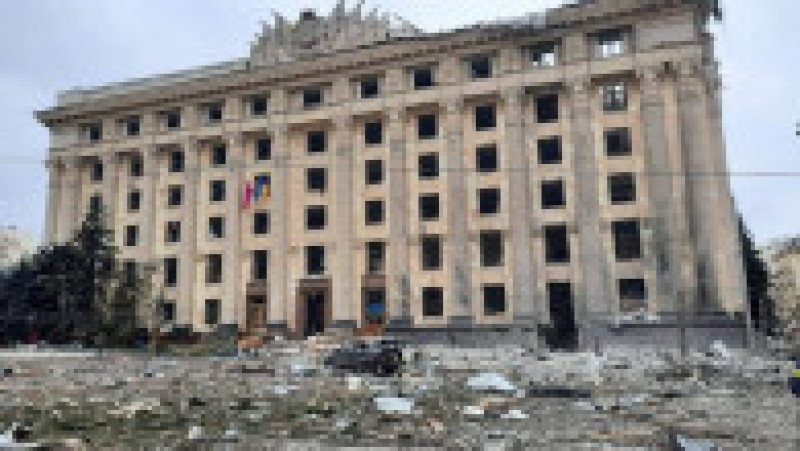 Clădire a administrației regionale din Harkov - după bombardament. Foto: Profimedia Images | Poza 15 din 19