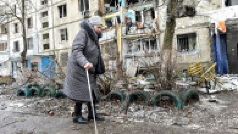 Bloc de locuințe distrus de un bombardament rusesc la Harkov. Foto: Profimedia | Poza 9 din 15