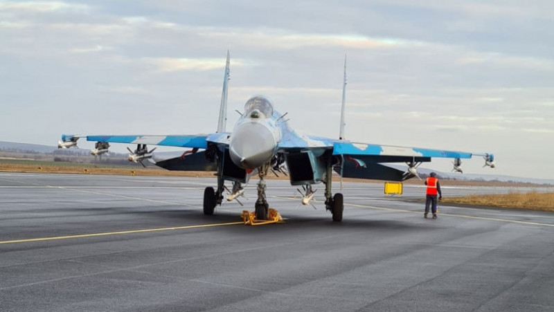 Avionul ucrainean de luptă ajuns la Bacău s-a întors în Ucraina. Foto: MApN