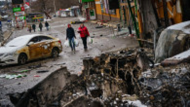 Un oraș din apropierea capitalei Kiev a fost distrus. Foto: Profimedia Images | Poza 16 din 17