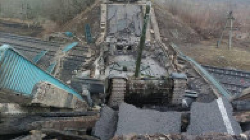 Tanc rusesc distrus în Ucraina. Foto: Profimedia Images | Poza 84 din 106
