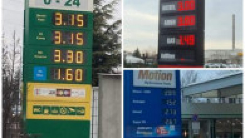 Informarea de la mai multe benzinării cu prețul din ziua de 2 martie. Captură foto: btvnovinite.bg | Poza 1 din 5