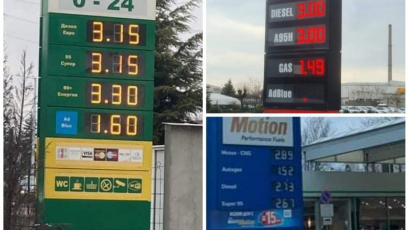 Informarea de la mai multe benzinării cu prețul din ziua de 2 martie. Captură foto: btvnovinite.bg