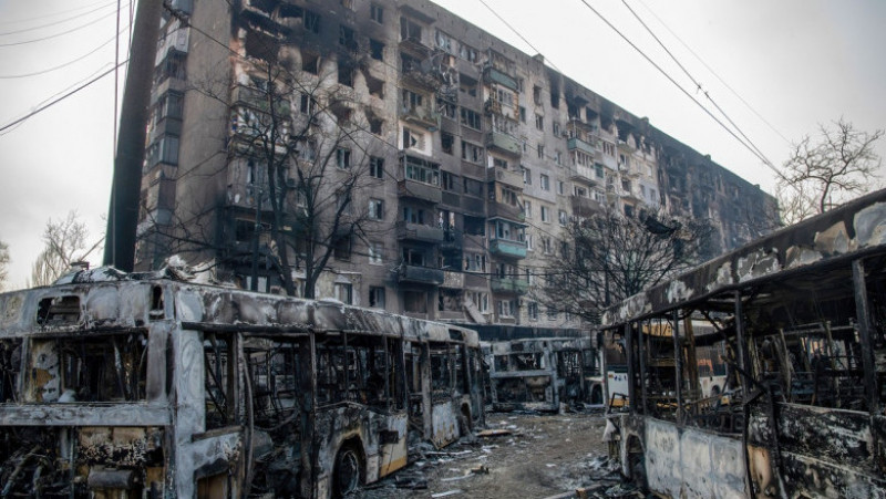 Orașul Mariupol, distrus de bombardamentele rusești. Foto: Profimedia Images