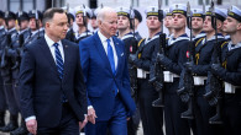 Preşedintele Poloniei, Andrzej Duda, l-a primit sâmbătă pe omologul său american, Joe Biden, la palatul prezidenţial din Varşovia. Foto: Profimedia | Poza 9 din 10