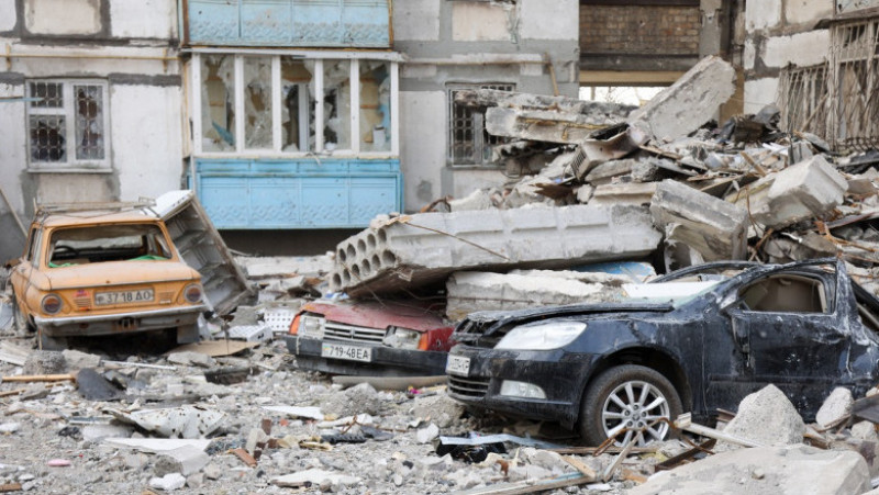 Dezastrul lăsat în urmă de bombardamentele ruești din Mariupol. Foto: Profimedia Images