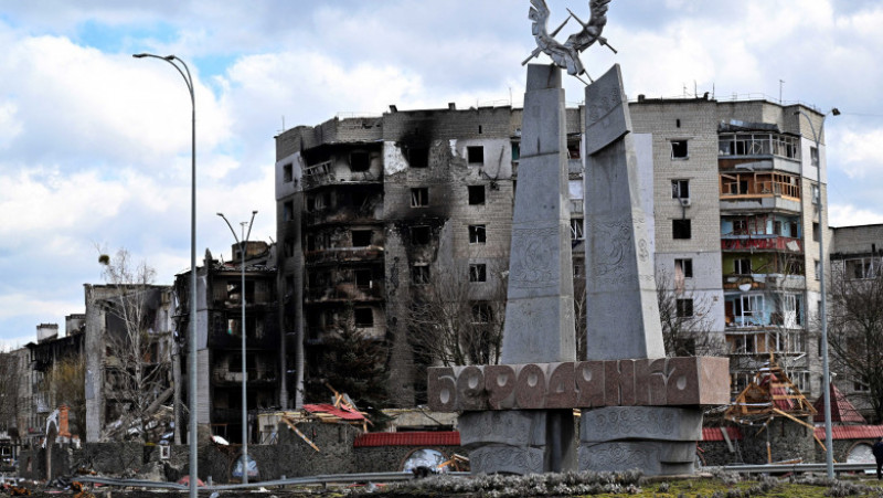 Nu a mai rămas aproape nimic în picioare în Borodianka, orașul situat la nord-vest de Kiev. FOTO: Profimedia Images