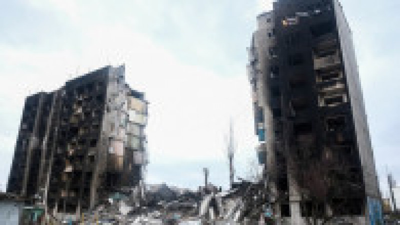 Bombardamentele rusești au lăsat în urmă doar ruine în localitatea Borodianka, în apropiere de Kiev. Foto: Profimedia Images | Poza 3 din 11