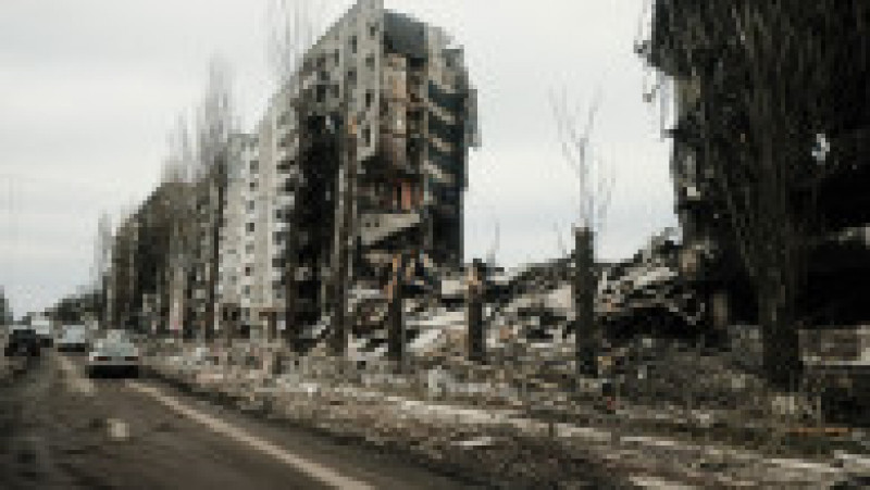 Bombardamentele rusești au lăsat în urmă doar ruine în localitatea Borodianka, în apropiere de Kiev. Foto: Profimedia Images | Poza 11 din 11