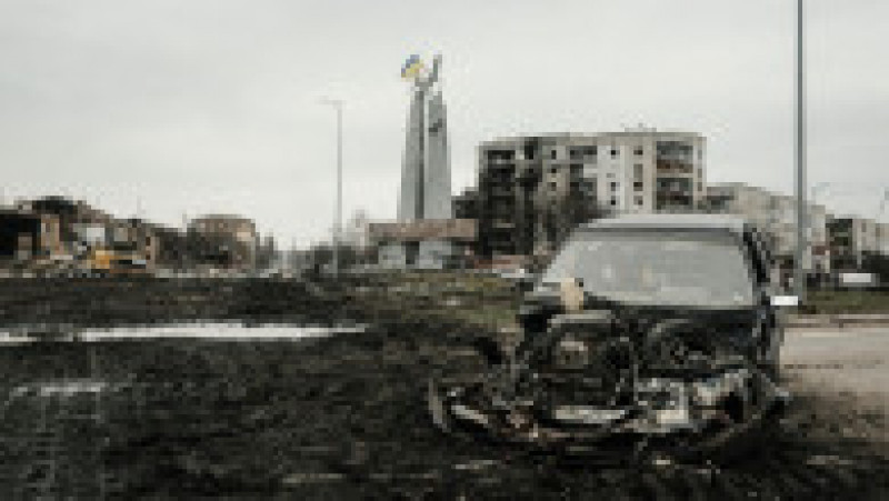 Bombardamentele rusești au lăsat în urmă doar ruine în localitatea Borodianka, în apropiere de Kiev. Foto: Profimedia Images | Poza 7 din 11