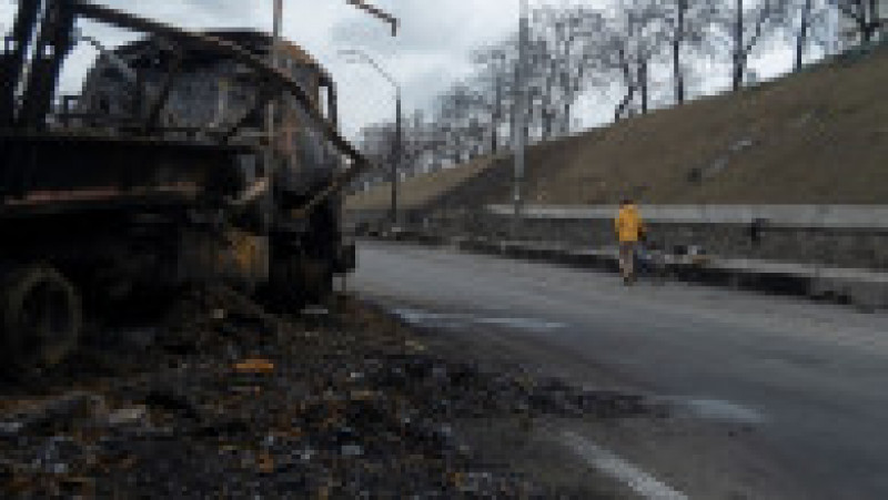 Camion militar rusesc distrus în timpul invaziei din Ucraina. Foto: Profimedia | Poza 4 din 8