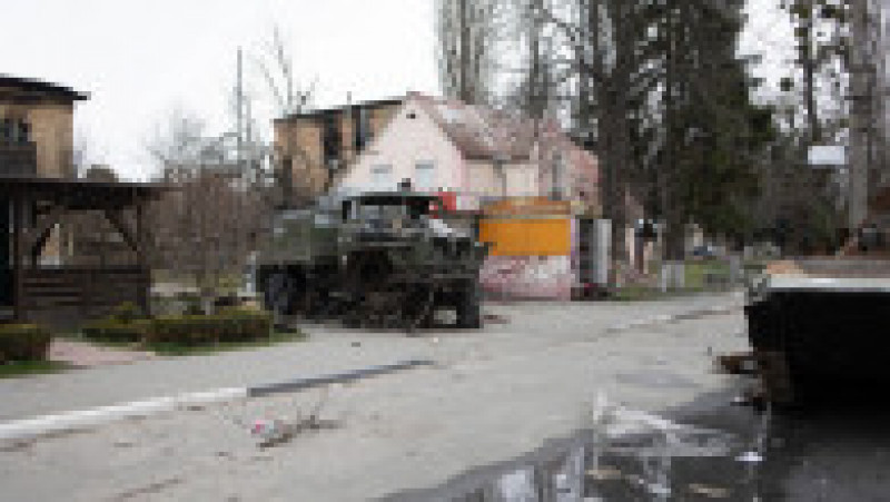 Camion militar rusesc distrus în timpul invaziei din Ucraina. Foto: Profimedia | Poza 1 din 8