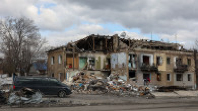 Imagine cu clădirile rezidențiale distruse în Borodyanka, regiunea Kiev. Foto: Profimedia Images | Poza 8 din 10
